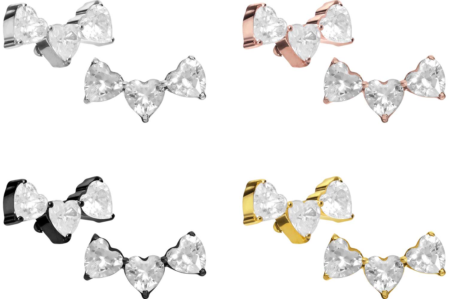 PIERCINGLINE Titan Schraubaufsatz – Kristallblume, 0,9 Mm Gewinde, 3,5 Mm Disc, Antiallergen